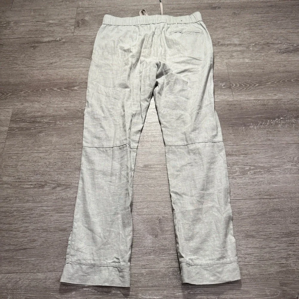 Vintage Mossimo Pants Mens Medium Gray Linen Blend Drawstring Summer Beach 33x30